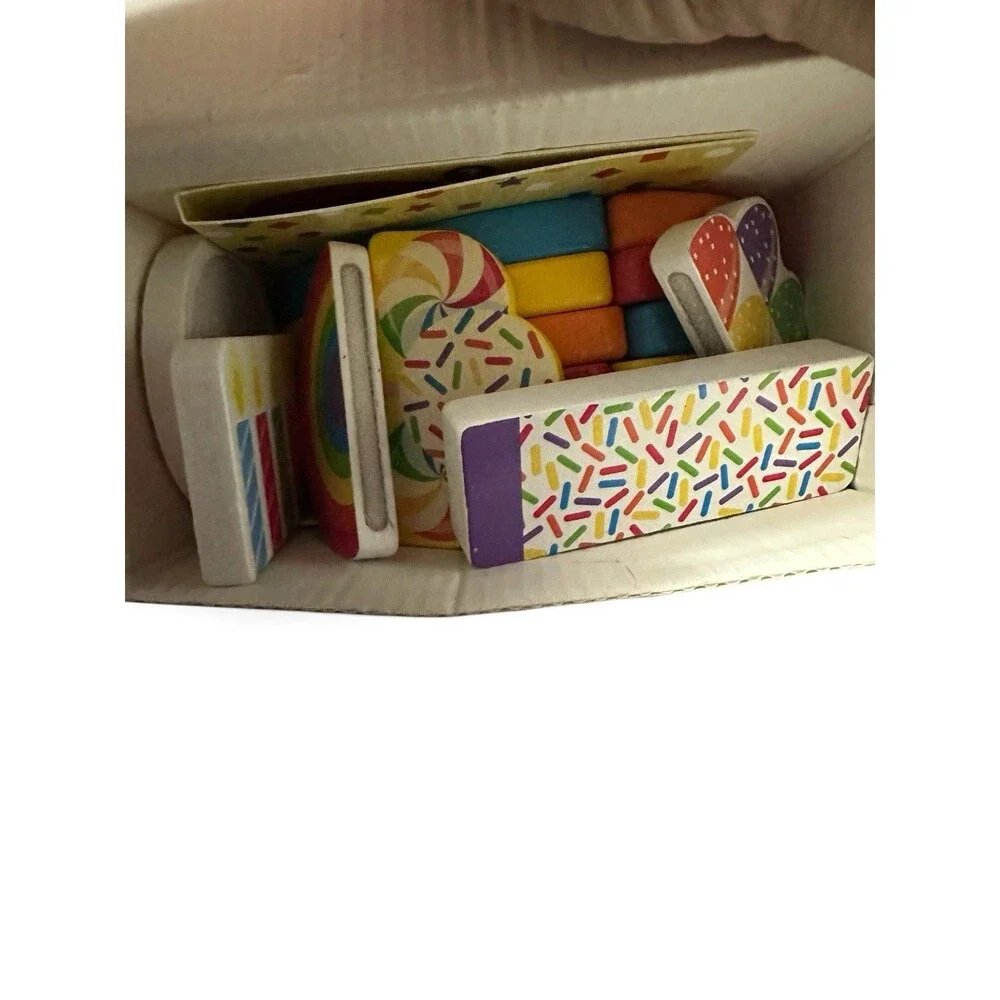 Melissa &Doug wooden rainbow surprise cake play set pieces see description